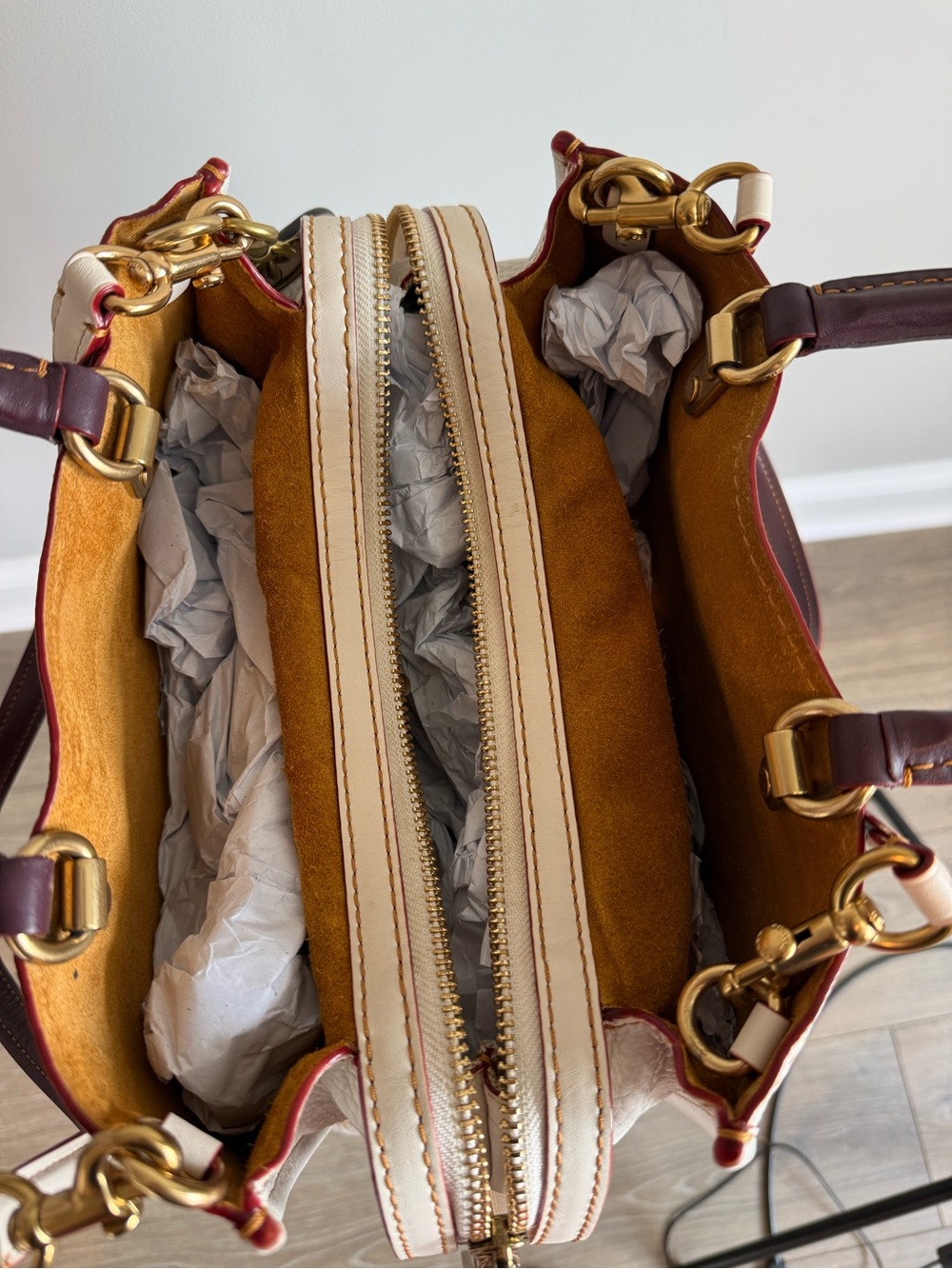 Coach Rogue 31 Cream Leather Satchel Handbag Brand New! - Picture 5 of 14